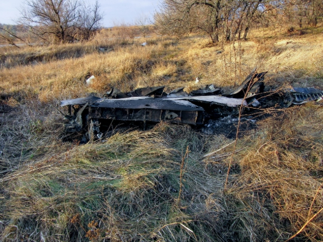 Уламки Су-25, що розбився під Запоріжжям, були розкидані в радіусі кілометра