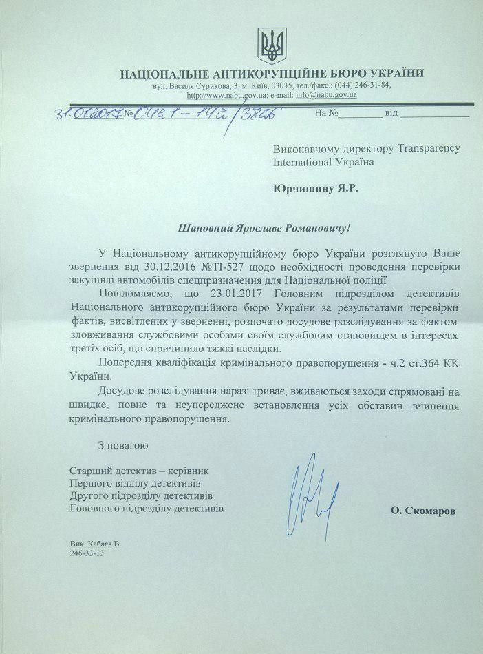 НАБУ взялось за скандальные внедорожники для Нацполиции. Фото: ti-ukraine.org
