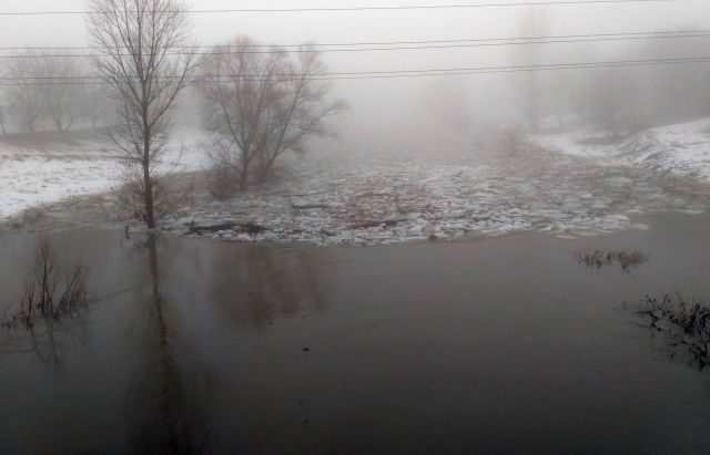 На річці Уж утворилася льодова пробкаФото: mukachevo.net