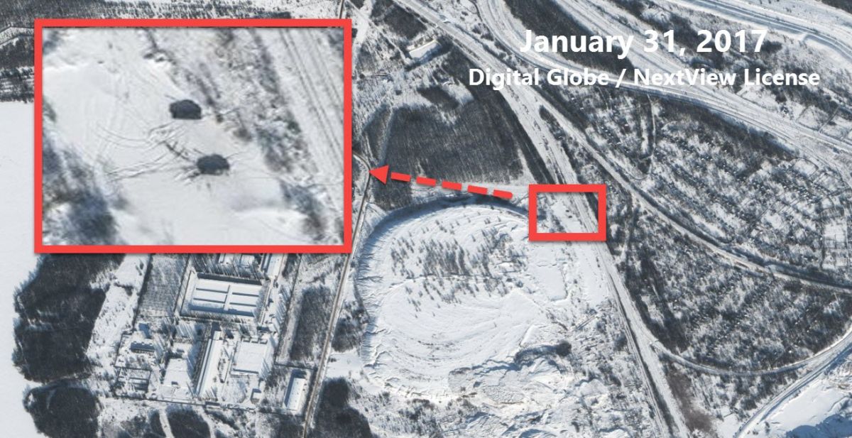 Координаты &mdash; 48.104851, 37.891148. Digital Globe / NextView License