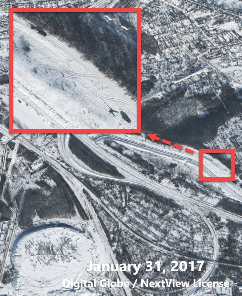 Координаты &mdash; 48.109497, 37.900514. Digital Globe / NextView License