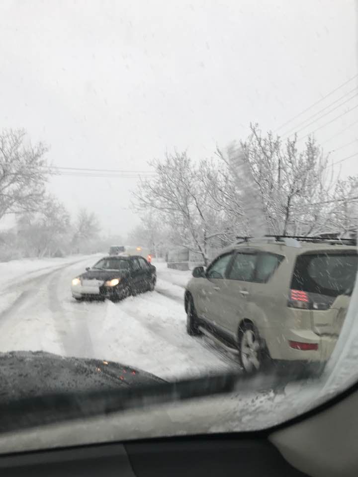 У Днипре випав сніг. Фото: facebook.com/Yuriy.A.Zinchenko