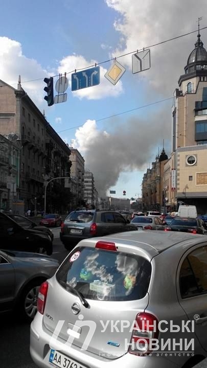 В центре Киева пожар