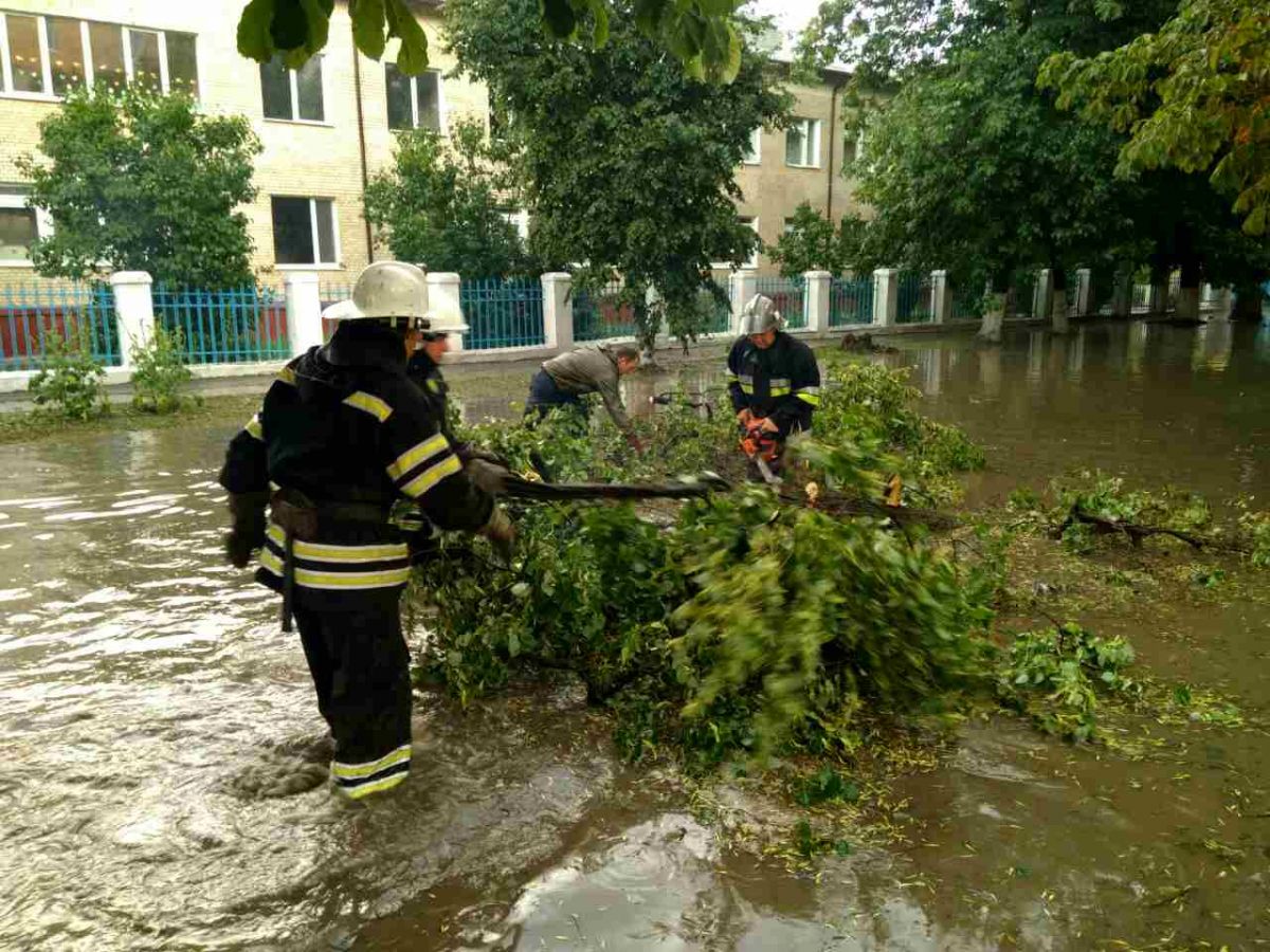 Рятувальники працюють над ліквідацією наслідків непогоди. Фото: dsns.gov.ua