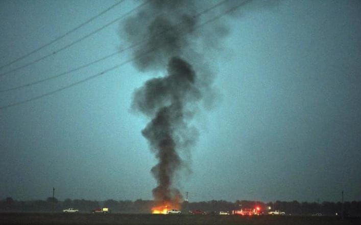 Дым от пожара виднелся на многие километры. Фото: THE CLARION-LEDGER