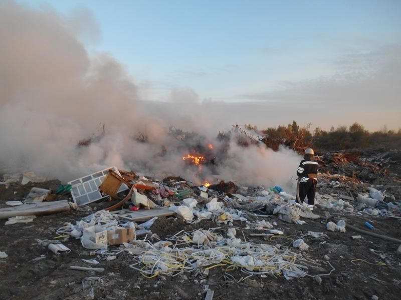 Пожар произошел на несанкционированной свалке. Фото: dsns.gov.ua