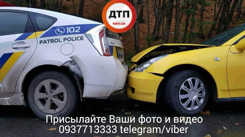 ДТП с участием патрульной полиции в Киеве. Фото: dtp.kiev.ua