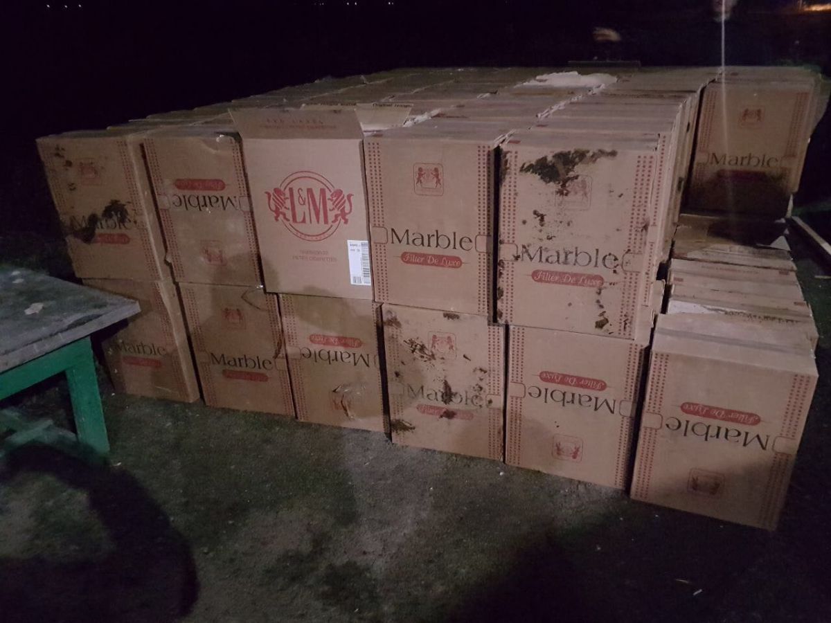 Водитель грузового автомобиля пытался провезти через границу сигареты, спрятав их в пиломатериалах из хвои. Фото: dpsu.gov.ua/