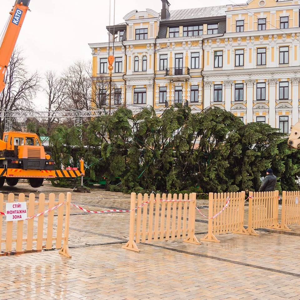 Головна ялинка чекає прикрас. Фото: facebook.com/FolkUkraine. Автор Nikita Protsko