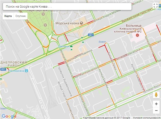 В конце последнего рабочего дня в Киеве исчезли предновогодние пробки. Фото: infoportal.kiev.ua