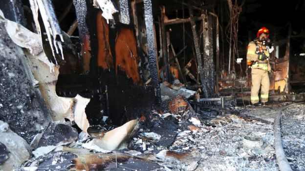 Пожежа у Південній Кореї. Фото: bbc.com