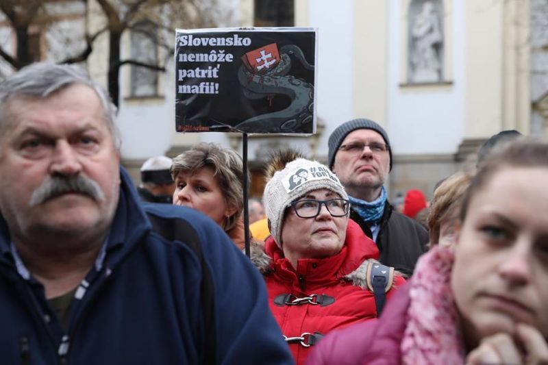 Протести в місті Банська Бистриця. Словаччина. Фото: aktuality.sk