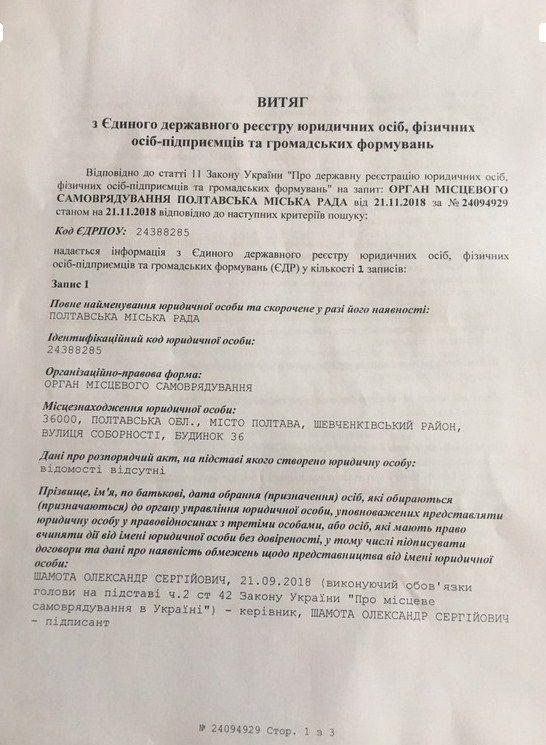 Скриншот документов. Фото: rada-poltava.gov
