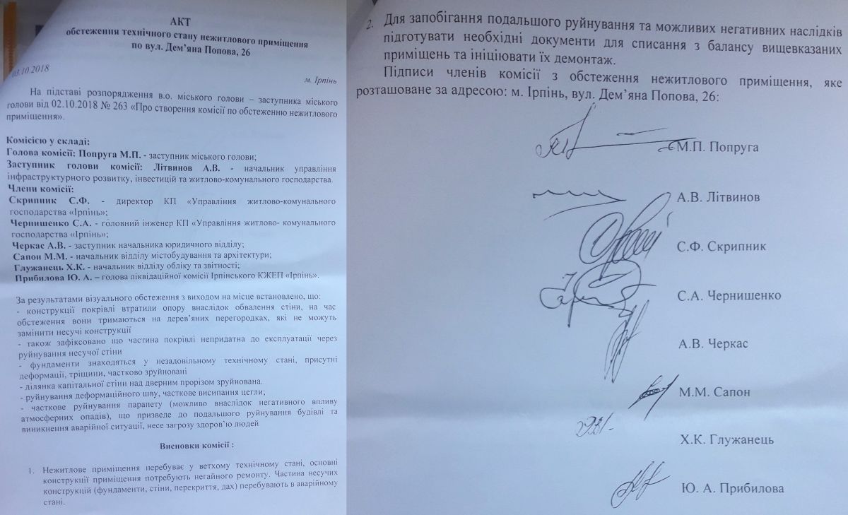 Акт обстеження технічного стану нежитлового приміщення. Фото: 