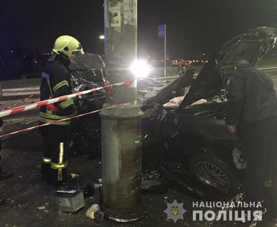 ДТП на Северном мосту. Фото: полиция Киева