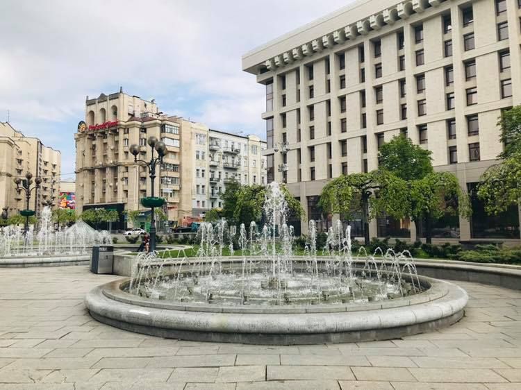 Фонтани на Майдані. Фото: Петро Пантелєєв/Facebook