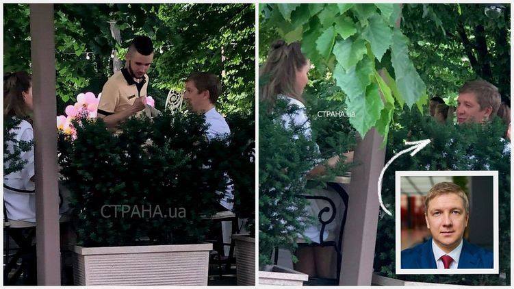 Коболев со своей спутницей в ресторане.