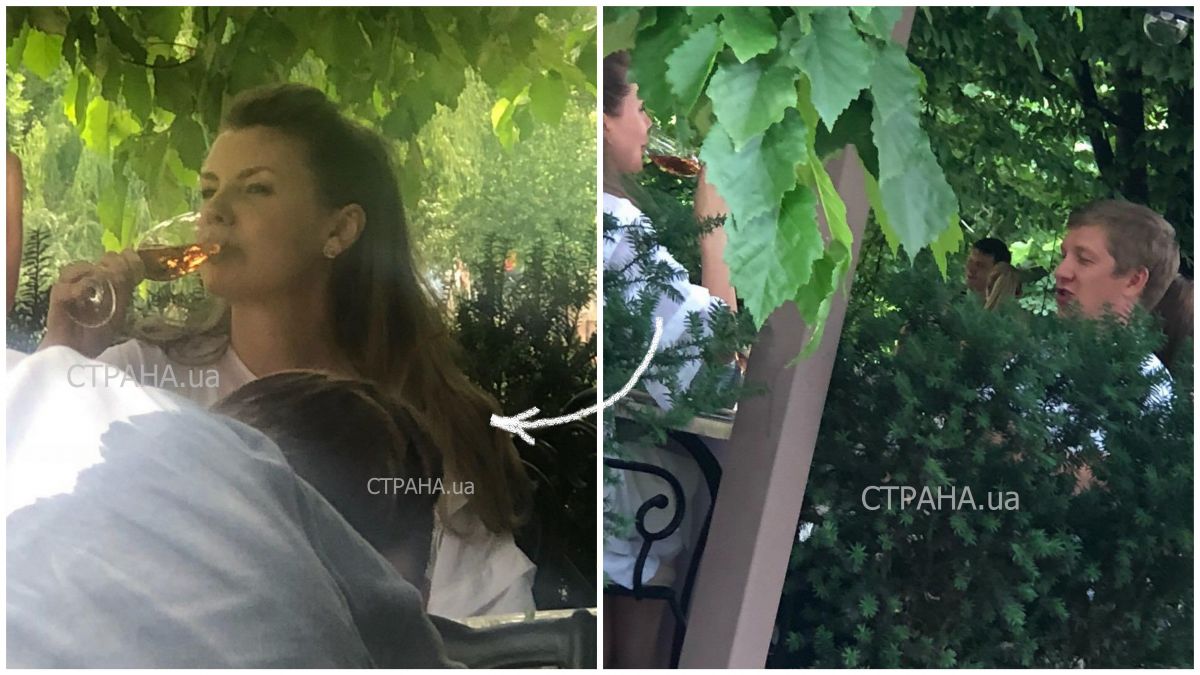 Коболев со своей спутницей в ресторане.