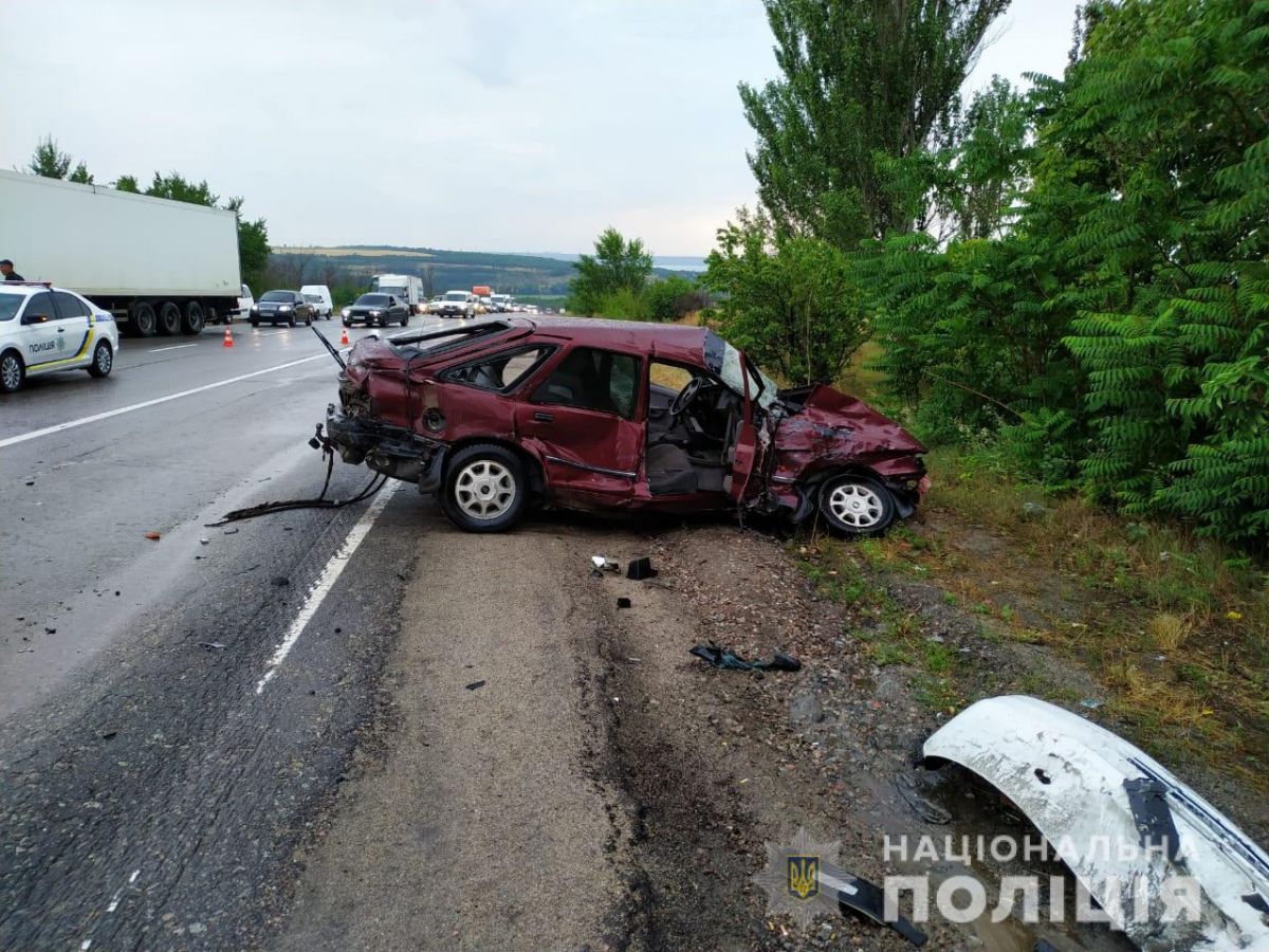 ДТП с маршруткой в Запорожской области. Фото: Нацполиция