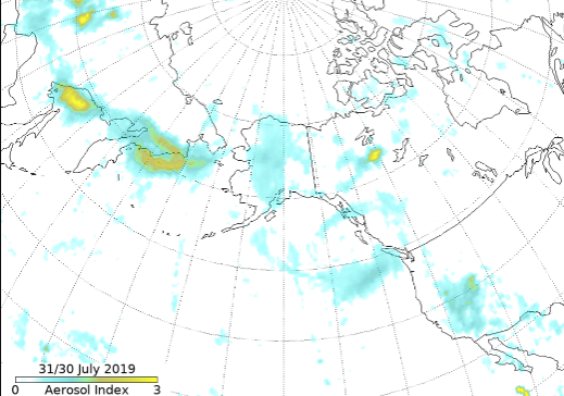 Карта задымления. Фото: nasa.gov