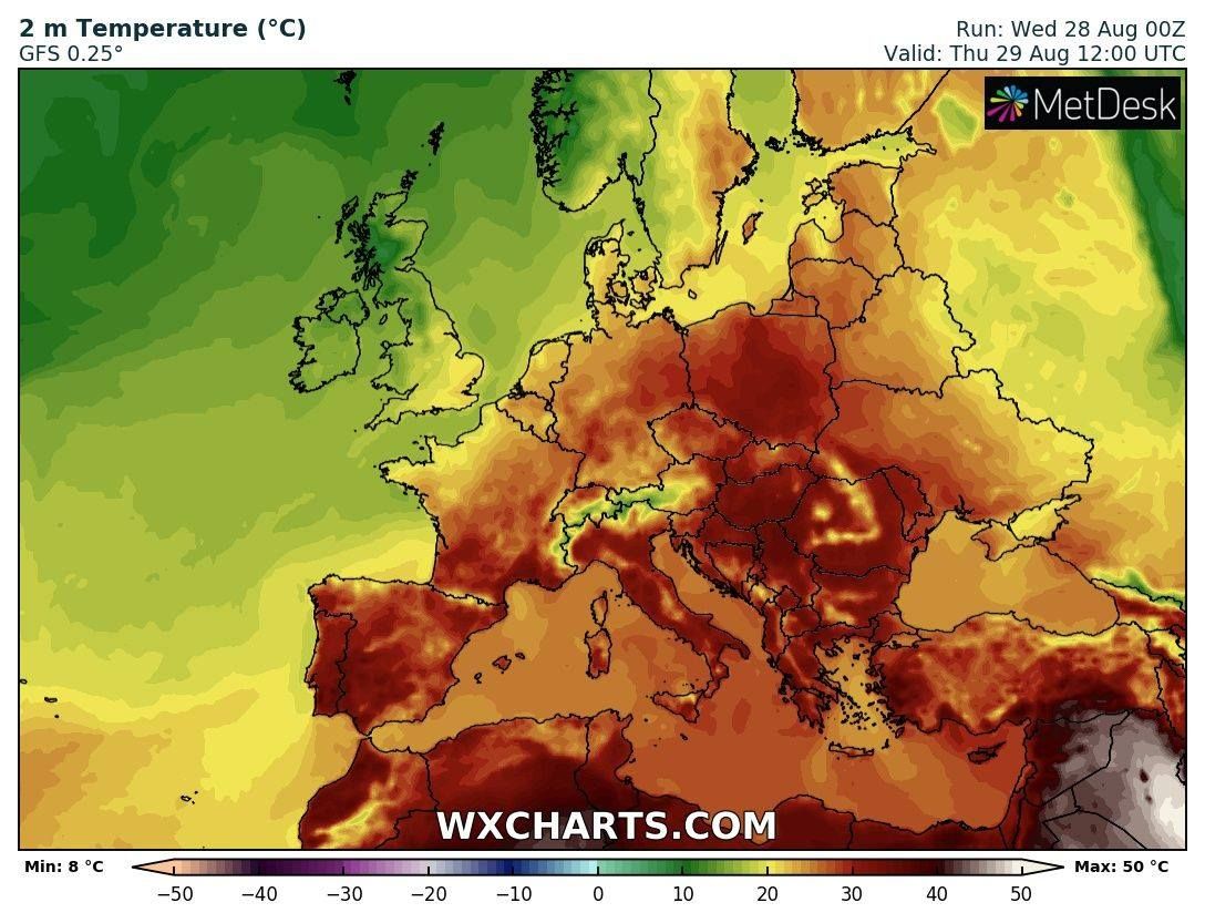 Карта: Метеоблог главного синоптика страны Источник: www.wxcharts.com
