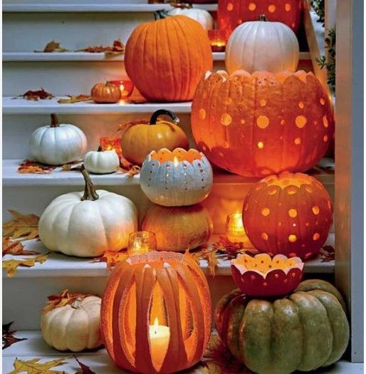 Декор тыквы на Хеллоуин Фото:pinterest.com/el-ena-k.ru