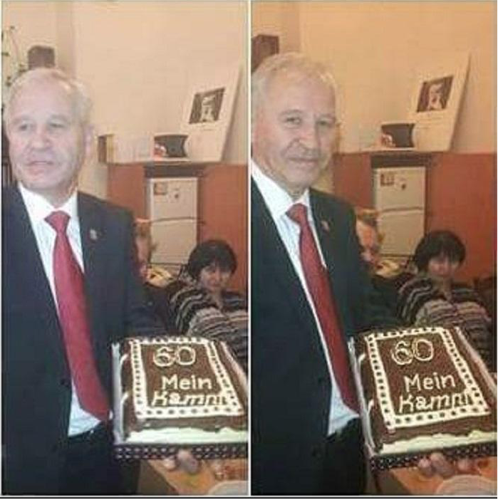 Марушинец с тортом к своему 60-летию