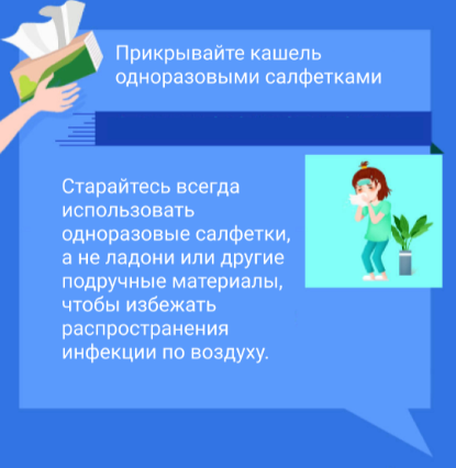 Чтобы не заражать других людей, необходимо использовать салфетки. Инфографика: МОН