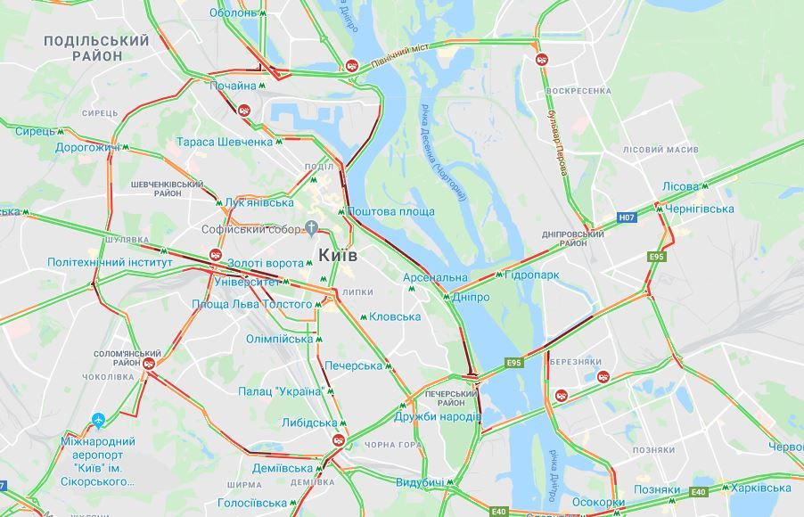 Пробки на Google maps