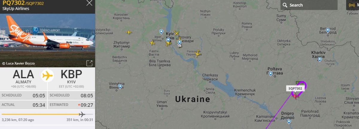 Скріншот: Flightradar