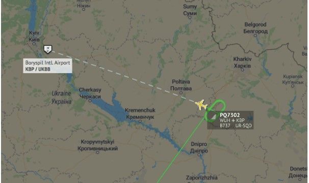 Маршрут самолета с эвакуированными украинцами. Скриншот FlightRadar 24