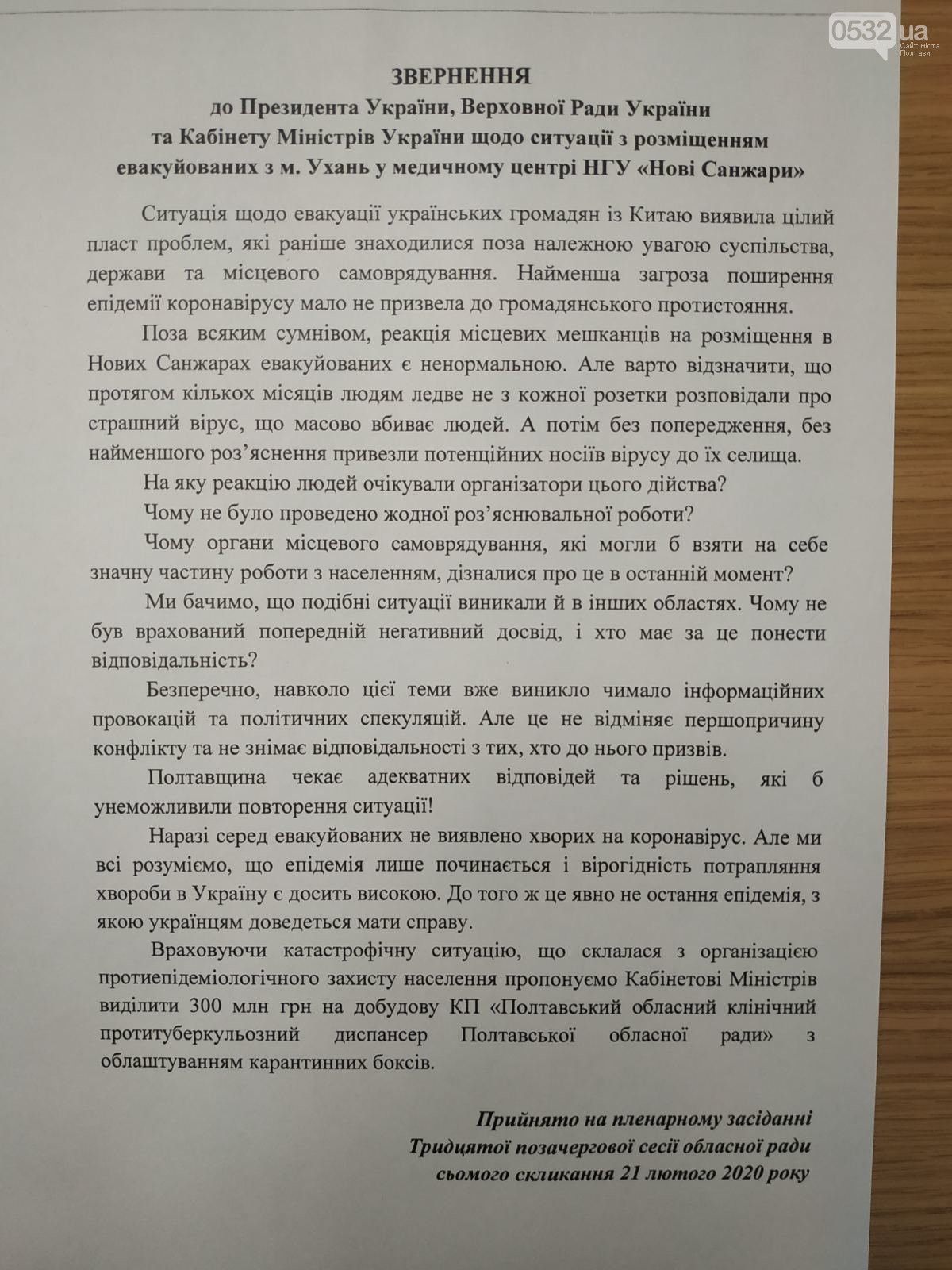 Обращение депутатов. Документ: 0532