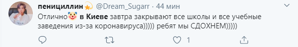 Соцсети о карантине в Киеве. Скриншот: Твиттер
