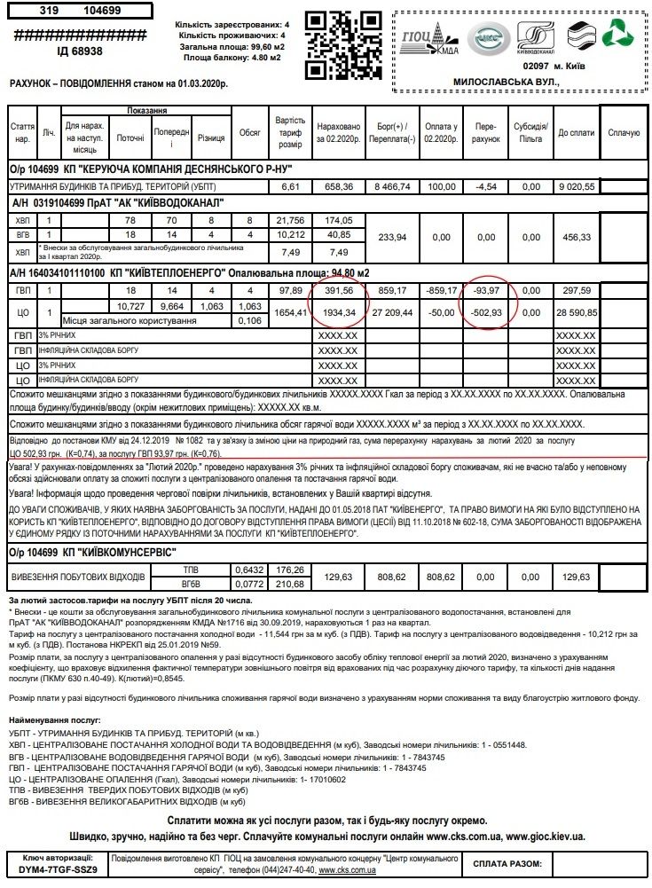 Новые платежки за коммуналку