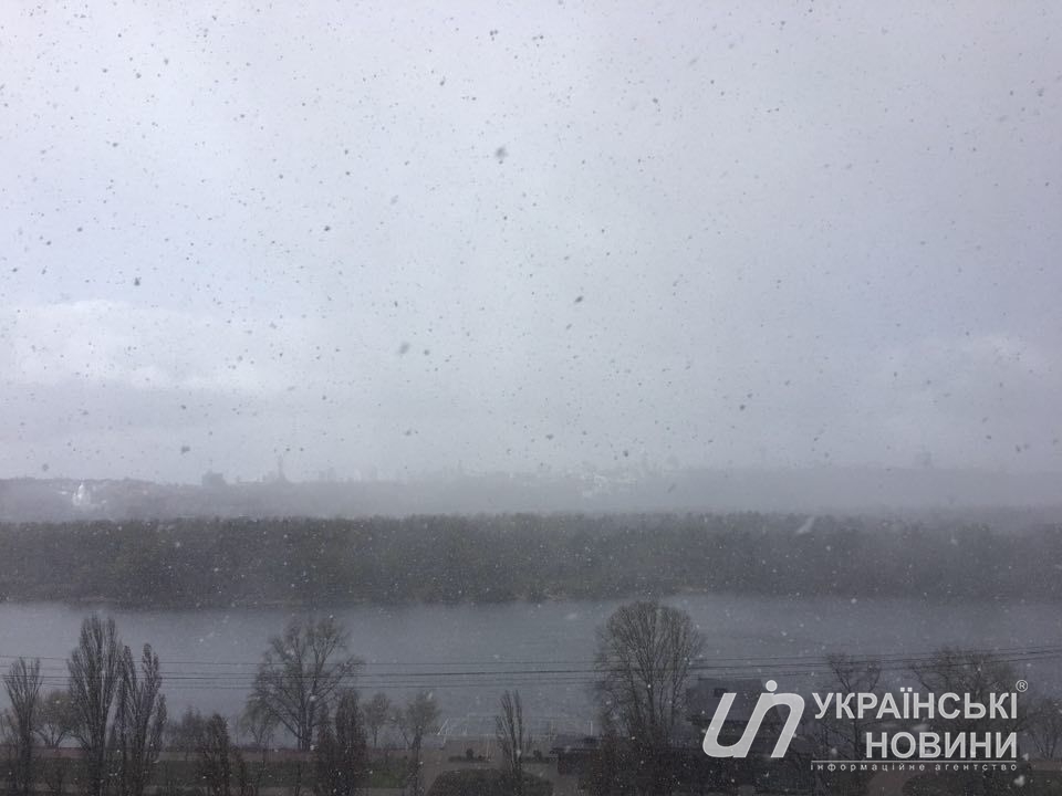 В Киеве 31 марта идет снег.