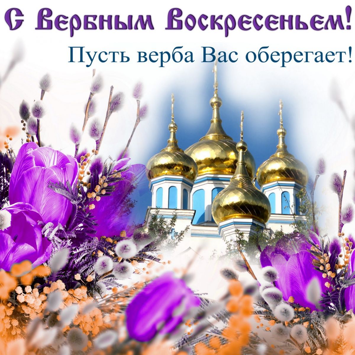 Поздравительные открытки к Вербному воскресенью