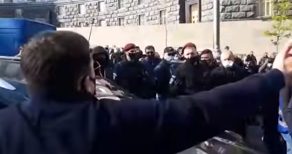 Акция под Кабмином. Скриншот видео