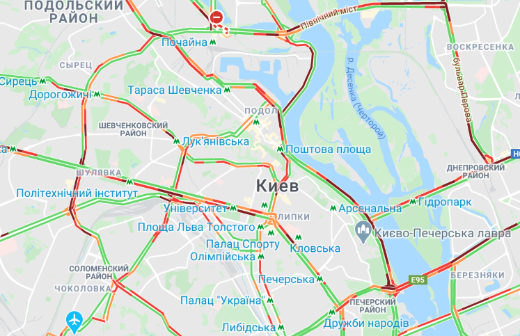 Пробки в центре Киева