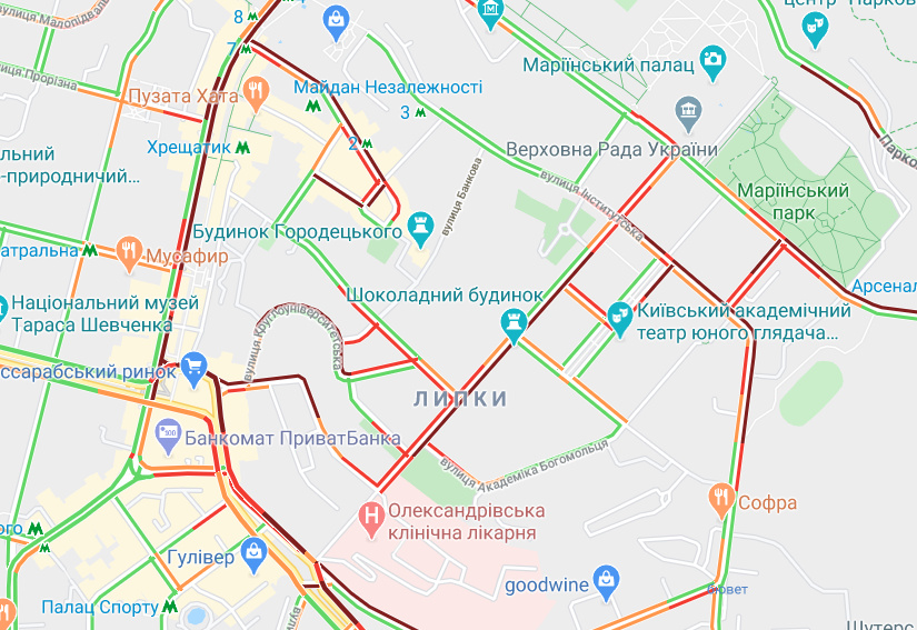 Пробки в центре