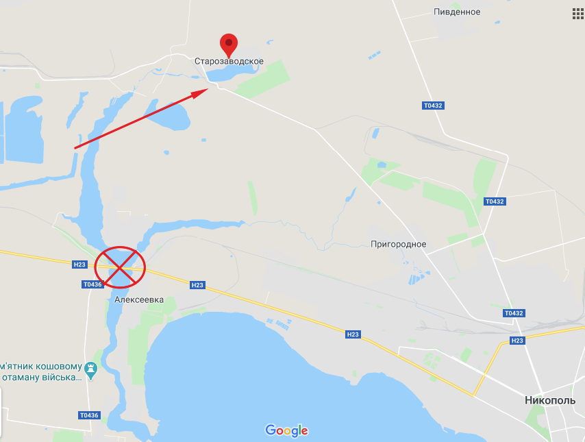 Місце обвалу мосту