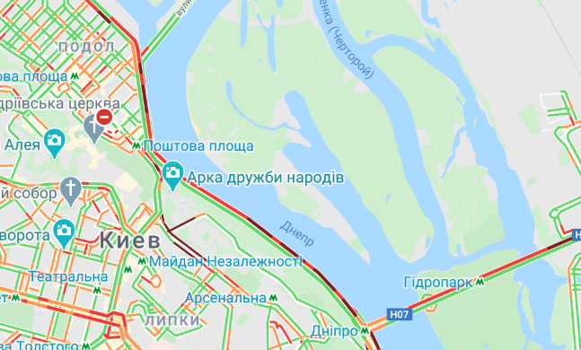 Пробки в центре Киева