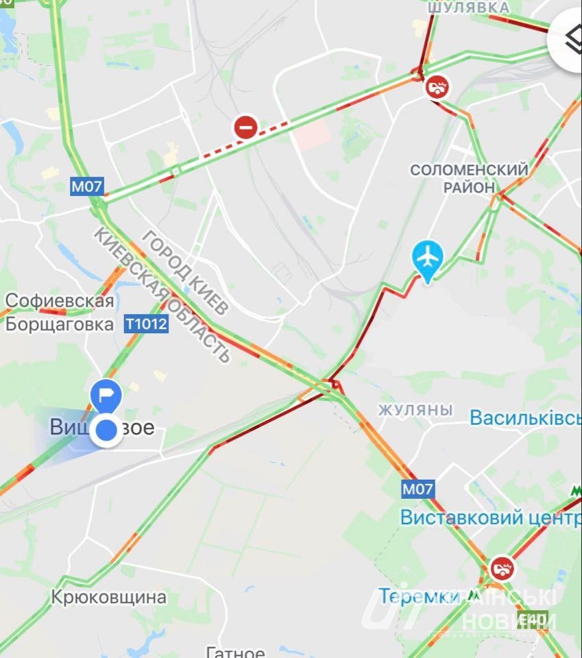 Пробки. Скриншот: Гугл Карта