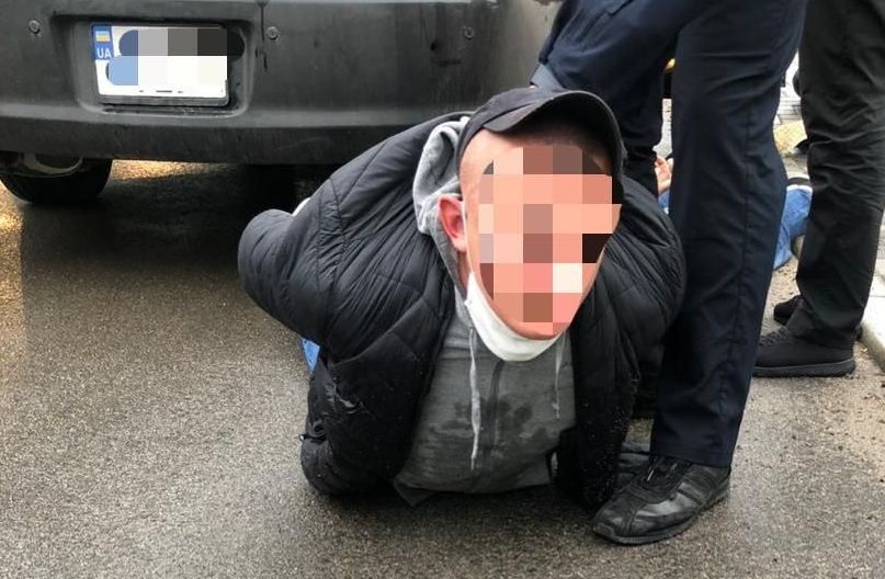 Затримання за підозрою у перестрілці в Броварах. Фото: Нацполиция