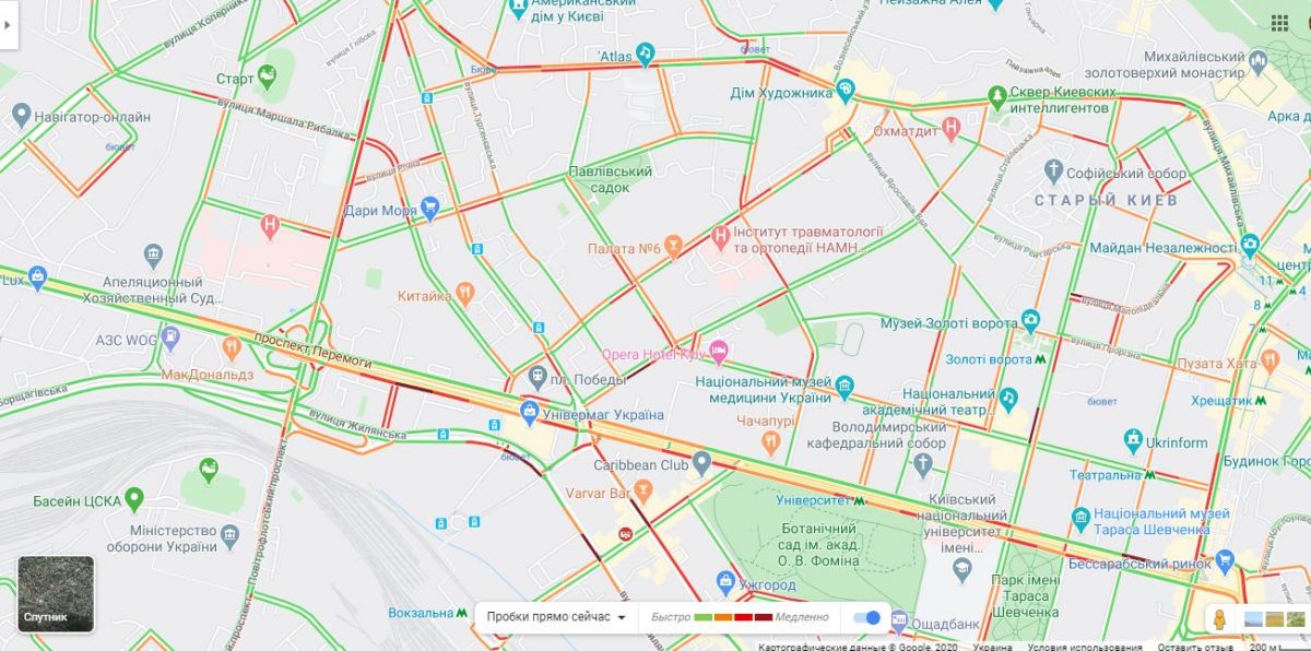 Тянучки в центре Киева. Карта: Google Maps