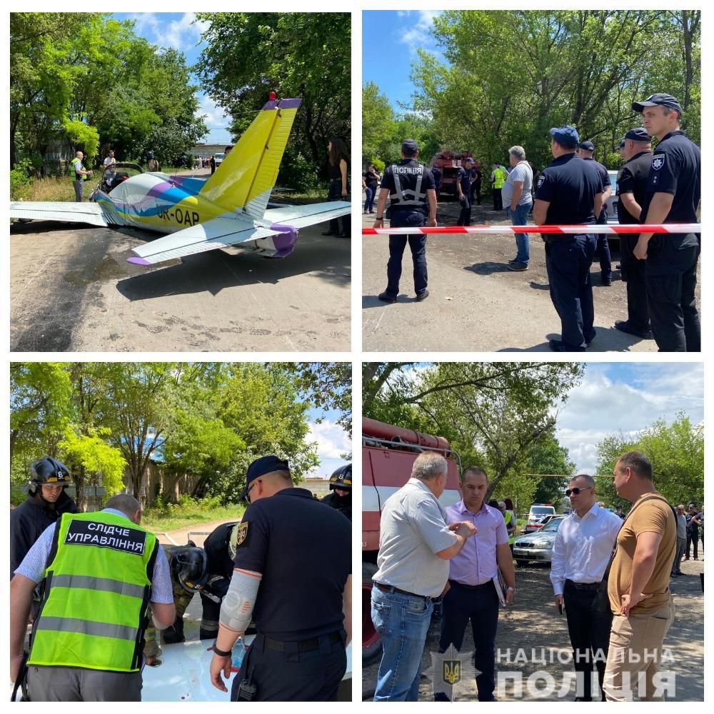 Аварія літака в Одесі. Фото: Нацполиция