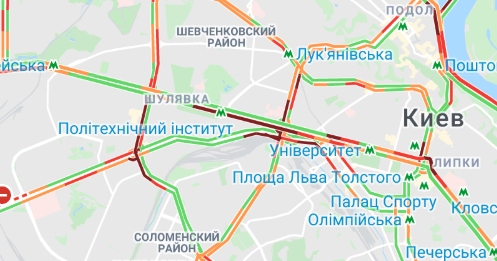 Пробки в центре Киева
