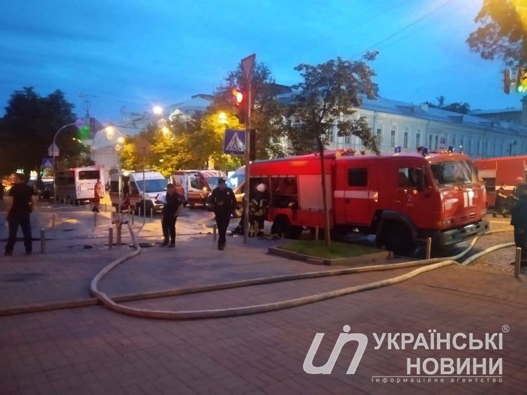 Пожар в центре Киева