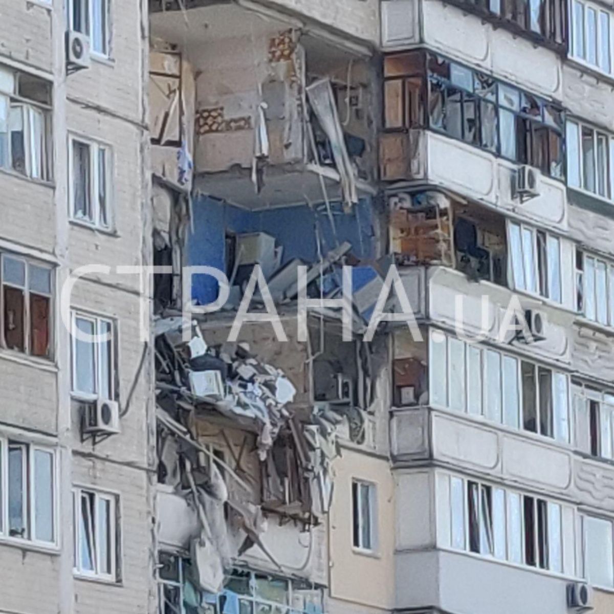Вибух газу в багатоповерхівці Києва. Фото: strana.ua