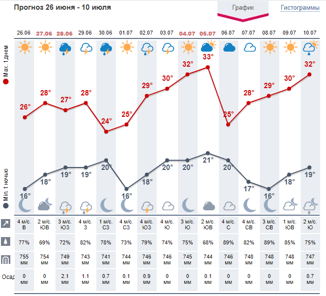 Погода в Киеве в июле. Инфографика: meteoprog
