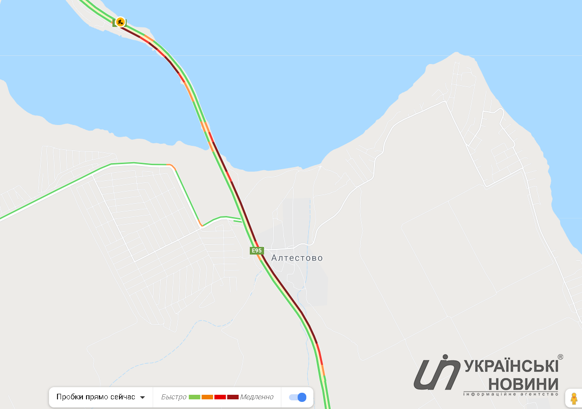 Пробка на Гугл-картах